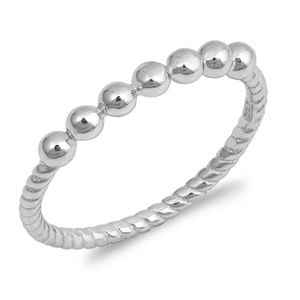 Artisan Sterling Boho Balls Stackable Band Ring